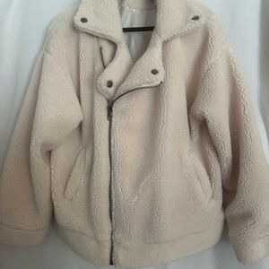 Cozy Cream Moto Sherpa Jacket